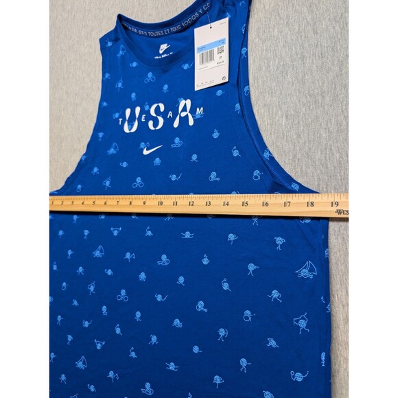Nike Tee Team USA Club Tank Top Shirt Womens Size Medium FN0879 Blue Retail $32 - Picture 5 of 6